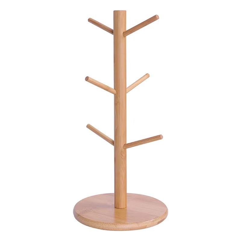 Support en bois pour tasses – Design arbre avec 6 crochets