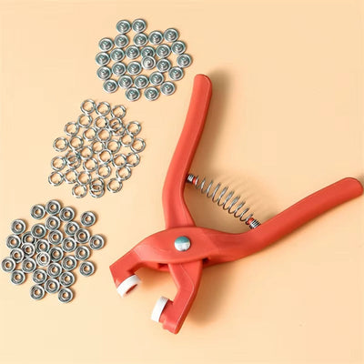 Kit de 200 boutons‑pression métalliques + pince de pose