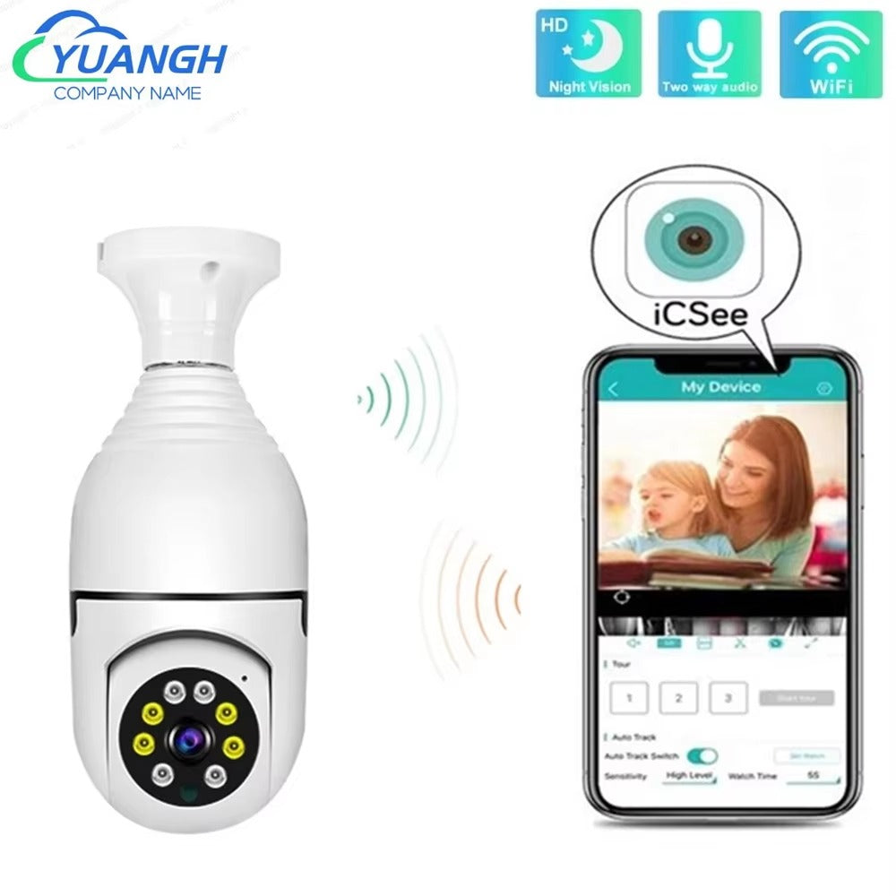 Caméra Ampoule 360° WiFi – Sécurité Discrète &amp; Intelligente (GA)