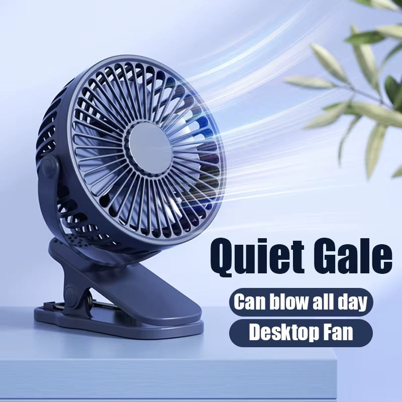 Mini ventilateur USB avec clip – Rechargeable &amp; rotatif 360°