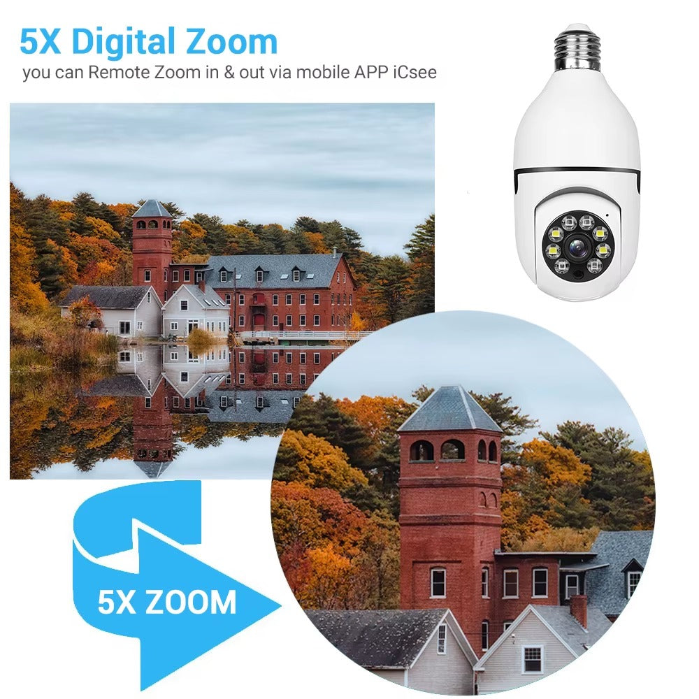 Caméra Ampoule 360° WiFi – Sécurité Discrète &amp; Intelligente