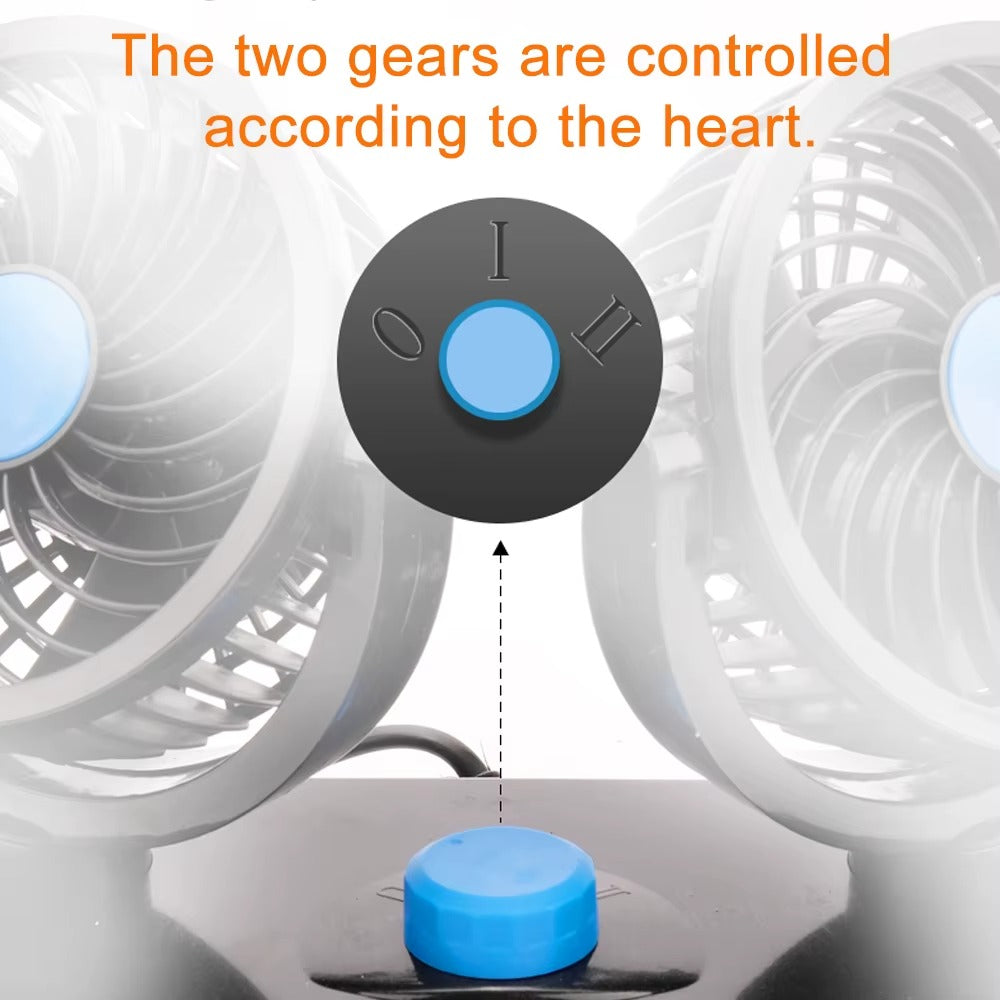 Double ventilateur pour voiture – Refroidissement puissant et orientable