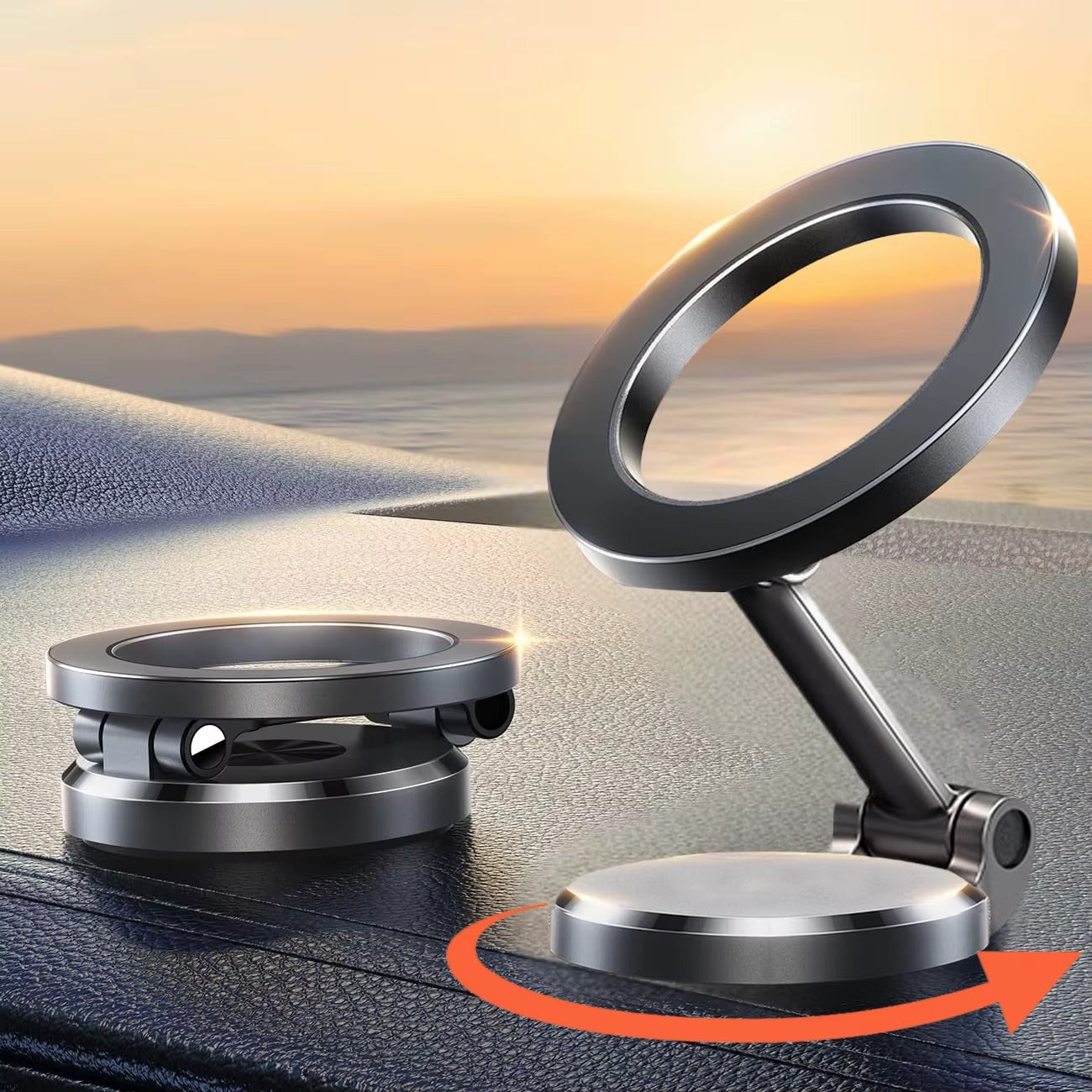 Support de Téléphone Magnétique pour Voiture – Rotation 1080° | Universel iPhone &amp; Android