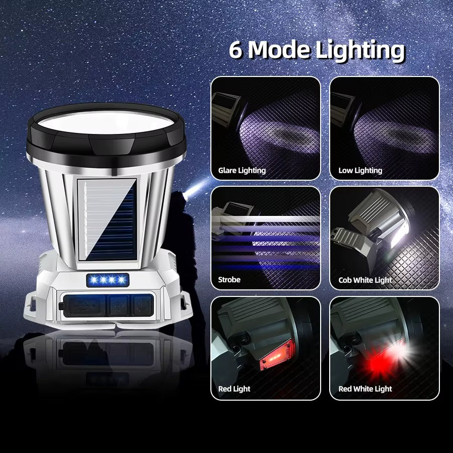 Phare LED Rechargeable à Induction &amp; Solaire – Ultra Puissant et Étanche