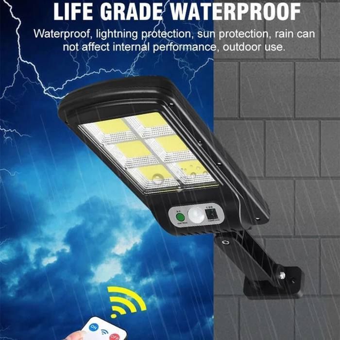 Lampe Solaire Extérieure à Télécommande &amp; Détecteur de Mouvement – Étanche IP65 (GA)