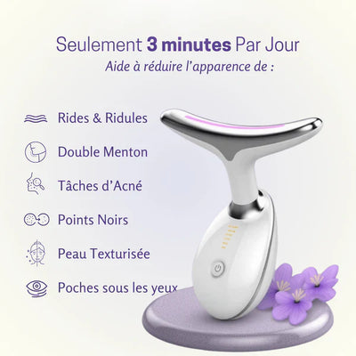 Appareil de Beauté Visage &amp; Cou – Raffermissant, Anti-Rides &amp; Réducteur de Double Menton